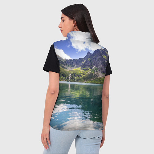 Женский жилет Прозрачное горное озеро / 3D-Светло-серый – фото 4