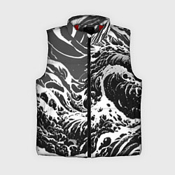 Женский жилет Черно-белые волны