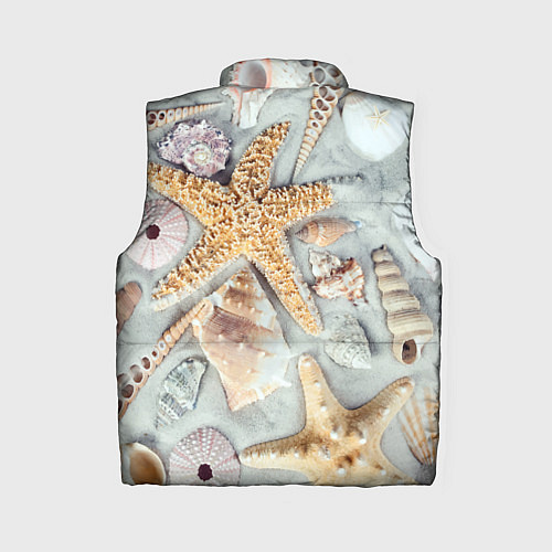 Женский жилет Морские звёзды и ракушки на океанском песке / 3D-Светло-серый – фото 2