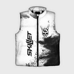 Женский жилет Skillet и рок символ на светлом фоне, цвет: 3D-черный