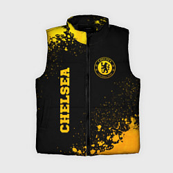 Женский жилет Chelsea - gold gradient: символ и надпись вертикал, цвет: 3D-черный