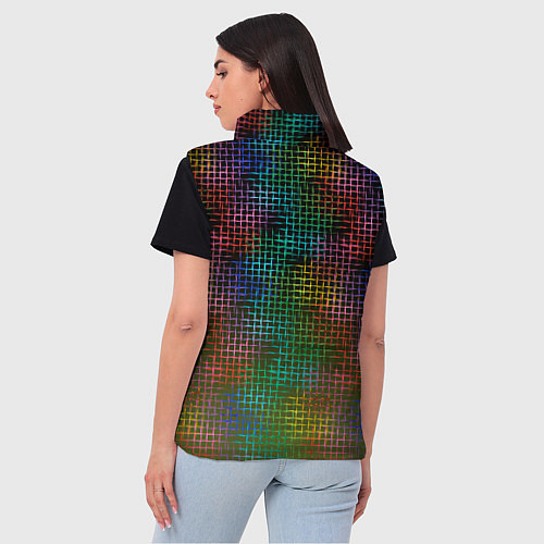 Женский жилет Неоновый сетчатый узор / 3D-Черный – фото 4