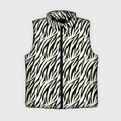 Женский жилет Тигровый полосатый узор-черные, бежевые полосы на, цвет: 3D-черный