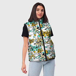 Женский жилет Abstract pattern waves and streaks, цвет: 3D-красный — фото 2