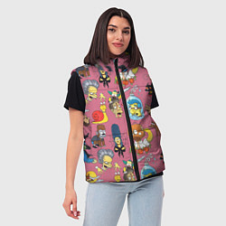 Женский жилет Персонажи Симпсонов - horror pattern, цвет: 3D-черный — фото 2