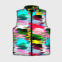 Женский жилет Абстрактный многоцветный неоновый узор, цвет: 3D-красный