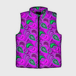 Женский жилет Turkish cucumber raspberry and green background, цвет: 3D-светло-серый