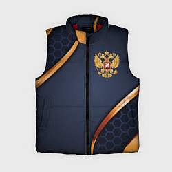 Женский жилет Blue & gold герб России, цвет: 3D-красный
