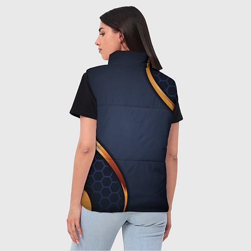 Женский жилет Blue & gold герб России / 3D-Красный – фото 4