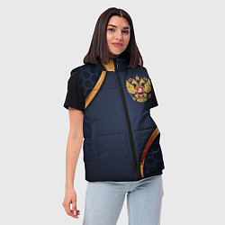 Женский жилет Blue & gold герб России, цвет: 3D-светло-серый — фото 2