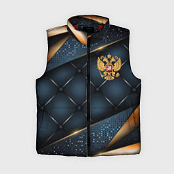 Женский жилет Золотой герб России на объемном фоне