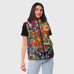 Женский жилет Красочная иллюстрация, цвет: 3D-черный — фото 2