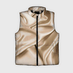Женский жилет Струящаяся золотистая ткань, цвет: 3D-черный