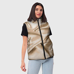 Женский жилет Струящаяся золотистая ткань, цвет: 3D-черный — фото 2
