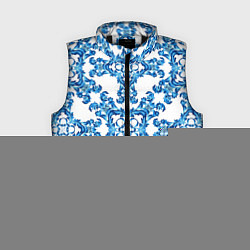 Женский жилет Гжель рисунок цветы, цвет: 3D-черный