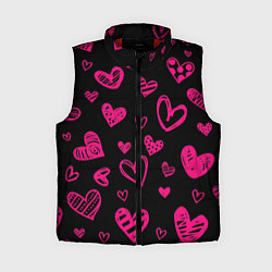 Женский жилет Розовые сердца, цвет: 3D-красный