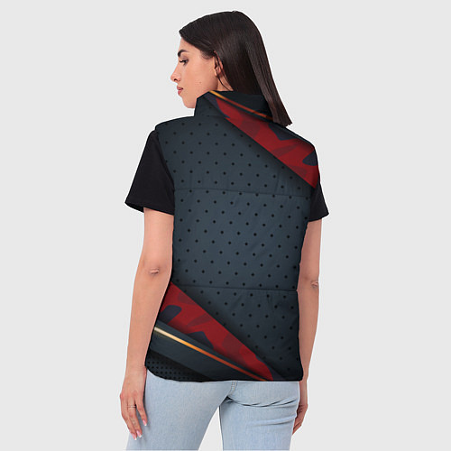 Женский жилет Герб России черно-красный камуфляж / 3D-Черный – фото 4