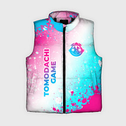 Женский жилет Tomodachi Game neon gradient style: надпись, симво, цвет: 3D-черный