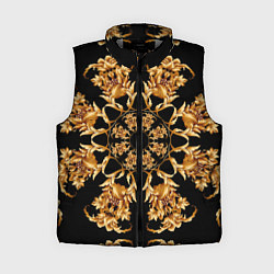 Женский жилет Золотая гжель солнечный цветок, цвет: 3D-светло-серый