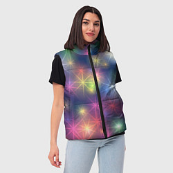 Женский жилет Разноцветные неоновые блики, цвет: 3D-красный — фото 2