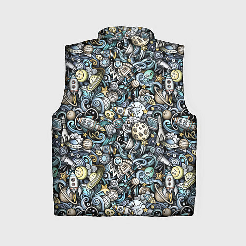 Женский жилет Космонавт, ракета и планета / 3D-Светло-серый – фото 2