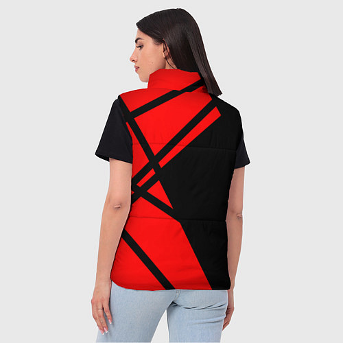Женский жилет Cyberpunk 2077 - Надпись Samurai / 3D-Красный – фото 4