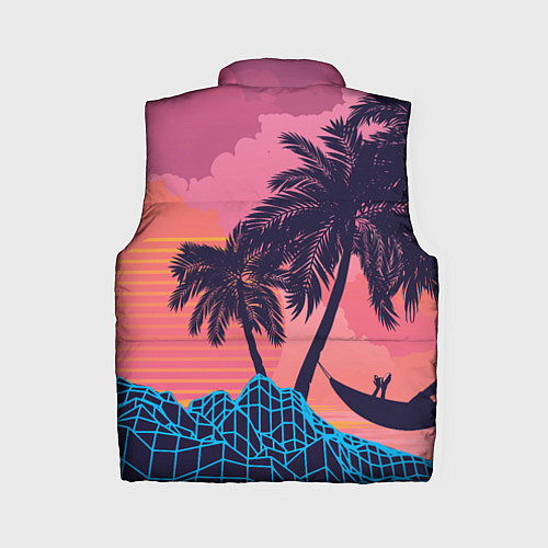 Женский жилет Человек отдыхает в гамаке под пальмами / 3D-Светло-серый – фото 2