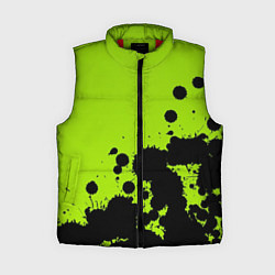 Женский жилет Чёрные кляксы на зелёном фоне