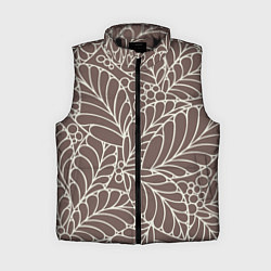Женский жилет Кофеиновый паттерн из листьев