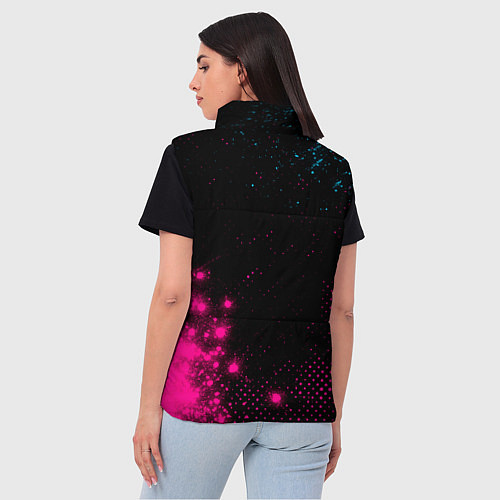 Женский жилет PSG - neon gradient: надпись, символ / 3D-Черный – фото 4