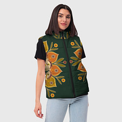 Женский жилет Мандала Два подсолнуха, цвет: 3D-черный — фото 2