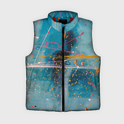 Женский жилет Абстрактный голубой фон, тени и краски, цвет: 3D-красный