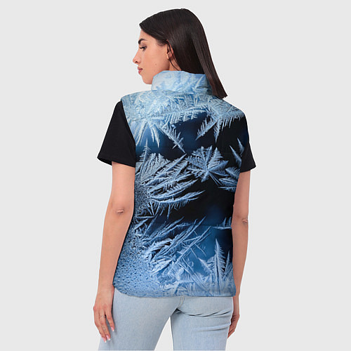 Женский жилет Морозный узор на стекле / 3D-Черный – фото 4