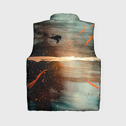 Женский жилет Светло-синий абстрактный фон и брызки красок / 3D-Светло-серый – фото 2