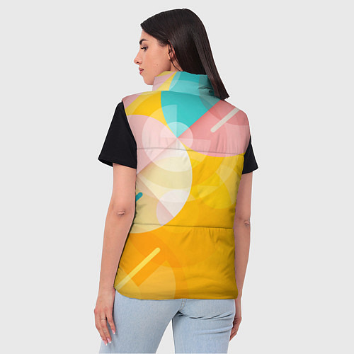 Женский жилет Геометрическая абстракция в солнечных тонах / 3D-Светло-серый – фото 4