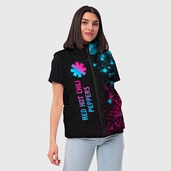 Женский жилет Red Hot Chili Peppers - neon gradient: по-вертикал, цвет: 3D-черный — фото 2