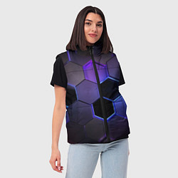 Женский жилет Стеклянные цветные соты - текстура, цвет: 3D-светло-серый — фото 2