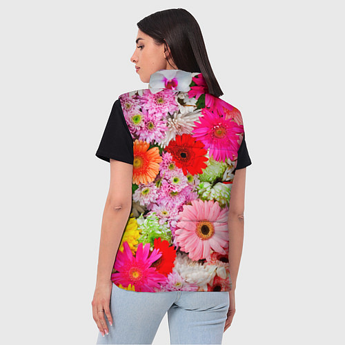 Женский жилет Colorful chrysanthemums / 3D-Красный – фото 4