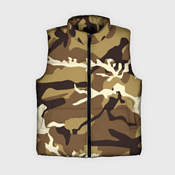 Женский жилет Камуфляж Woodland осень крупный, цвет: 3D-черный