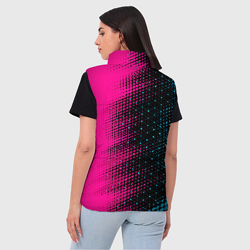 Женский жилет Skoda - neon gradient: по-вертикали / 3D-Черный – фото 4