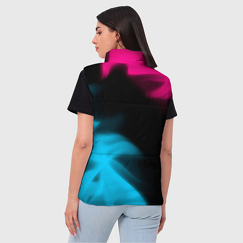 Женский жилет Honda - neon gradient: надпись, символ / 3D-Черный – фото 4