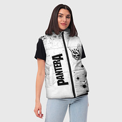 Женский жилет Pantera и рок символ на светлом фоне, цвет: 3D-черный — фото 2