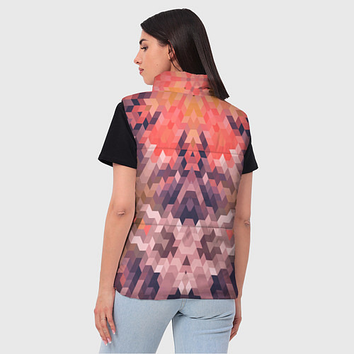 Женский жилет Оранжево-коричневый абстрактный геометрический узо / 3D-Красный – фото 4