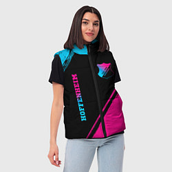Женский жилет Hoffenheim - neon gradient: надпись, символ, цвет: 3D-черный — фото 2