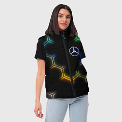 Женский жилет Mercedes - neon pattern, цвет: 3D-красный — фото 2