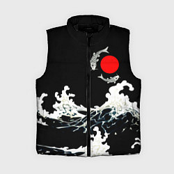 Женский жилет Волны и рыбки