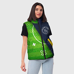 Женский жилет Ajax football field, цвет: 3D-черный — фото 2