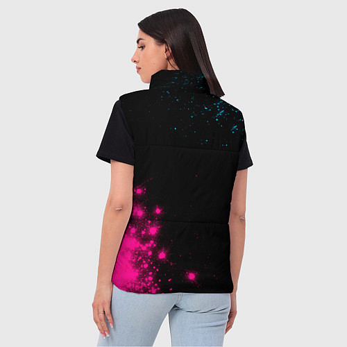 Женский жилет Ajax - neon gradient: надпись, символ / 3D-Черный – фото 4