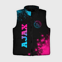 Женский жилет Ajax - neon gradient: надпись, символ, цвет: 3D-черный