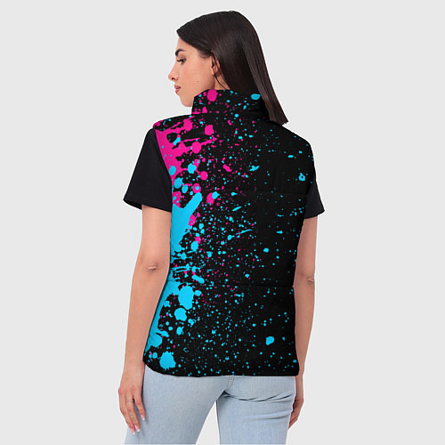 Женский жилет OneRepublic - neon gradient: по-вертикали / 3D-Черный – фото 4